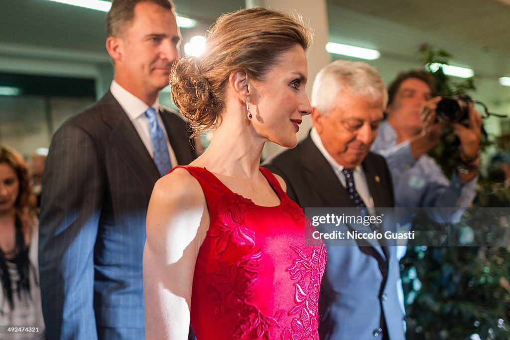 Spanish Royals Attend a Dinner Organized By The Chamber of Commerce and Confederation of Employers in Seville