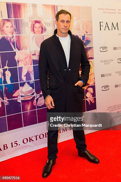 Marc Hosemann attends the premiere for the film 'Familienfest' at Filmtheater am Friedrichshain on October 13, 2015 in Berlin, Germany.