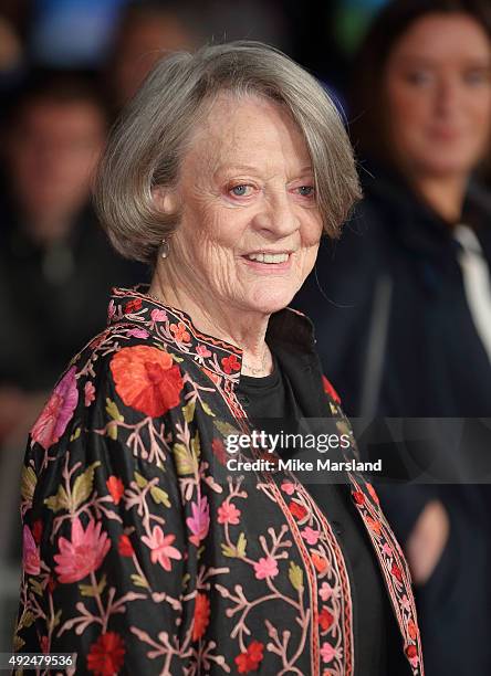 Dame Maggie Smith attends a screening of "The Lady In The Van" during the BFI London Film Festival at Odeon Leicester Square on October 13, 2015 in...