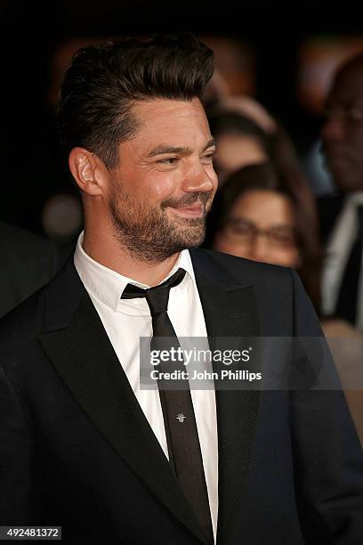 Dominic Cooper arrives at Odeon Leicester Square for "The Lady In The Van" - Centrepiece Gala, on October 13, 2015 in London, England.