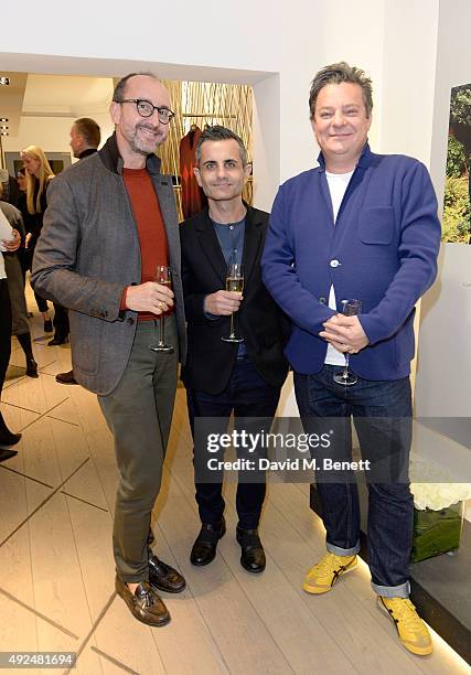 Gianluca Longo, Massimo Nicosia and Robert Johnson attend the Deconstructed Project with a private dinner hosted by Caroline Issa, David Shrigley and...