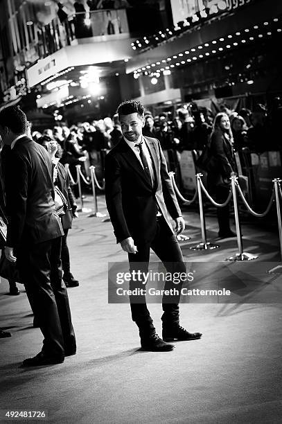 Actor Dominic Cooper attends the Centrepiece Gala, supported by the Mayor of London, for the premiere of 'The Lady In The Van' at Odeon Leicester...