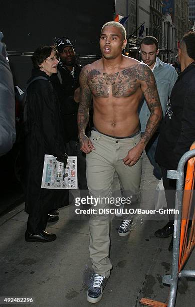 Chris Brown is seen leaving 'Good Morning America' on March 22, 2011 in New York City.
