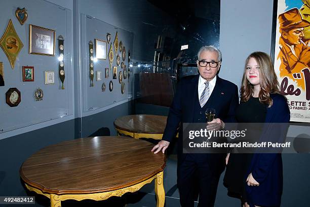 Martin Scorsese and his daughter Francesca pose near the Scorsese Family Table during the Tribute to Director Martin Scorsese at Cinematheque...