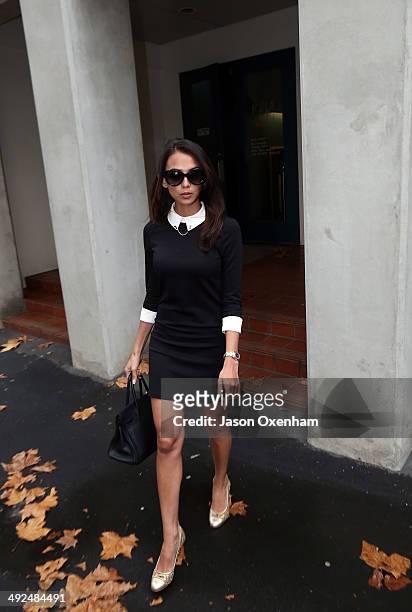 Mona Dotcom leaves through a side entrance after appearing at Auckland High court on May 21, 2014 in Auckland, New Zealand. John Banks has been...