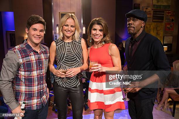 Episode 214 -- Pictured: Adam Devine, Malin Akerman, Contestant, Arsenio Hall --