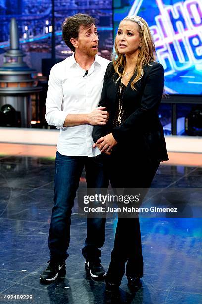 Singer Anastacia and Pablo Motos attend 'El Hormiguero' Tv show at Vertice 360 Studio on May 20, 2014 in Madrid, Spain.