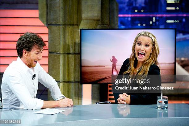 Singer Anastacia and Pablo Motos attend 'El Hormiguero' Tv show at Vertice 360 Studio on May 20, 2014 in Madrid, Spain.