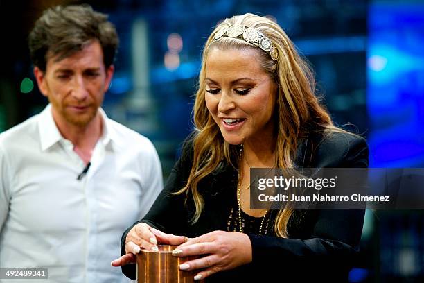 Singer Anastacia and Pablo Motos attend 'El Hormiguero' Tv show at Vertice 360 Studio on May 20, 2014 in Madrid, Spain.