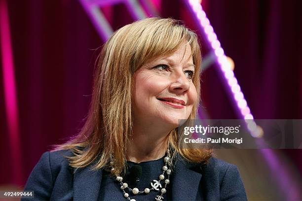 Of General Motors Mary Barra speaks onstage during Fortune's Most Powerful Women Summit - Day 2 at the Mandarin Oriental Hotel on October 13, 2015 in...