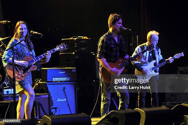 Susan Tedeschi, Johnny Lang and Brad Whitford performing during "The Jimi Hendrix tribute tour" at the Paramount theater in Denver, Colorado on March...