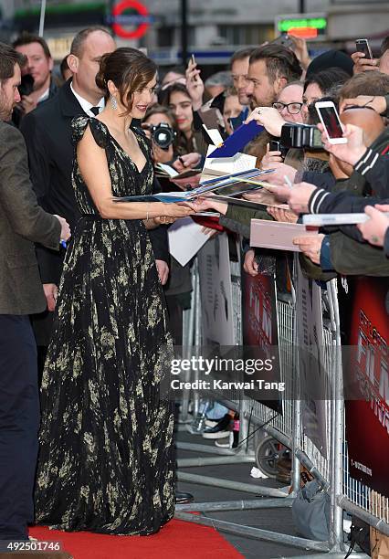 Rachel Weisz attends a screening of "The Lobster" during the BFI London Film Festival at Vue West End on October 13, 2015 in London, England.