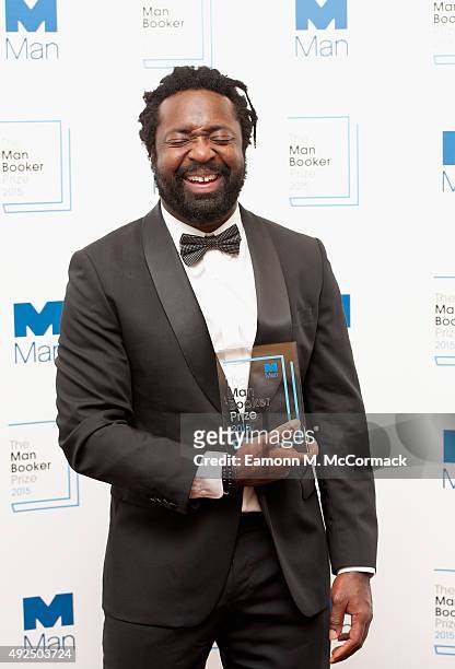 Author Marlon James named as the Winner of The 2015 Man Booker Prize for 'A Brief History of Seven Killings' at The Guildhall on October 13, 2015 in...