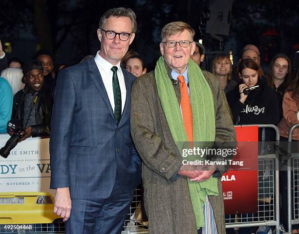 Alex Jennings and Alan Bennett attend a screening of "The Lady In The Van" during the BFI London Film Festival at Odeon Leicester Square on October...