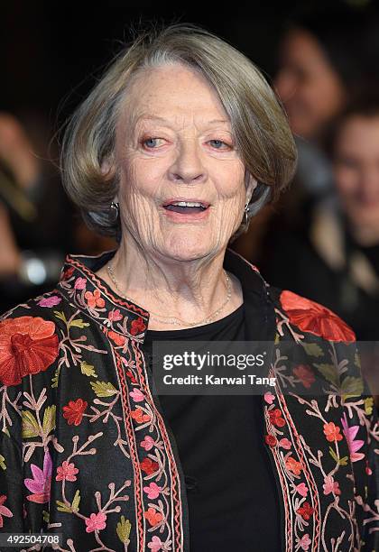 Dame Maggie Smith attends a screening of "The Lady In The Van" during the BFI London Film Festival at Odeon Leicester Square on October 13, 2015 in...