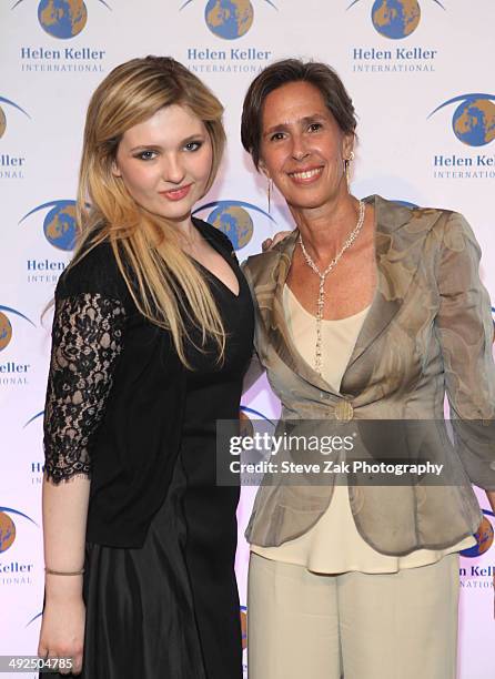 Abigail Breslin and Kathy Spahn attend the 2014 Spirit of Helen Keller gala at 583 Park Avenue on May 20, 2014 in New York City.