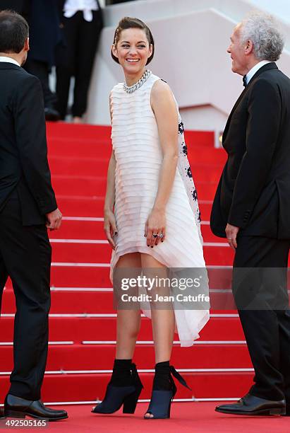 Marion Cotillard attends 'Deux Jours, Une Nuit' premiere during the 67th Annual Cannes Film Festival on May 20, 2014 in Cannes, France.