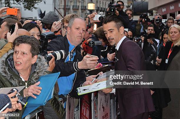 Colin Farrell attends the Dare Gala Screening of "The Lobster" during the BFI London Film Festival at Vue West End on October 13, 2015 in London,...
