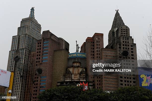 China-culture-architecture-trade-offbeat,FEATURE by Carol Huang This photo taken on on February 21, 2014 shows a copy of the New York skyline at a...