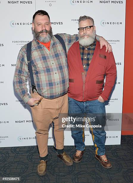 Fashion designers Robert Tagliapietra and Jeffrey Costello attend the "Night Moves" premiere at Sunshine Landmark on May 20, 2014 in New York City.