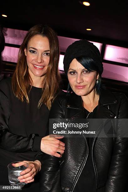 Leisha Hailey and Camila Grey of Uh Huh Her backstage at Highline Ballroom on May 20 in New York City.