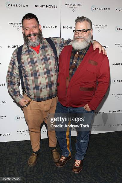 Robert Tagliapietra and Jeffrey Costello attend the "Night Moves" premiere at Sunshine Landmark on May 20, 2014 in New York City.