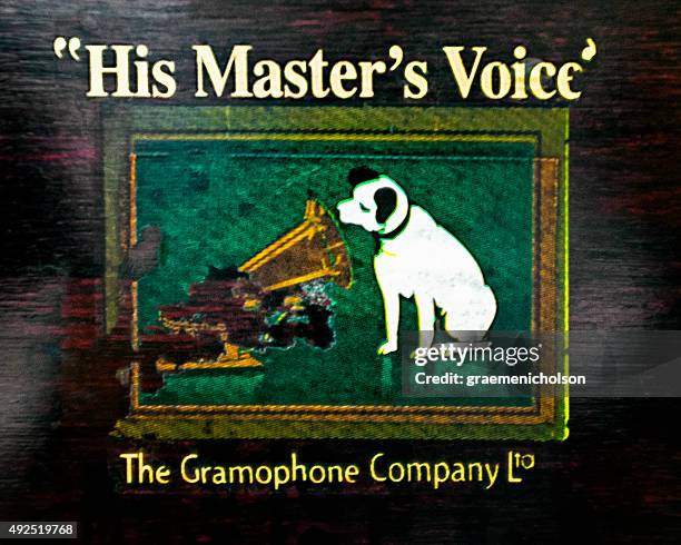 his master's voice - gramophone dog stock pictures, royalty-free photos & images