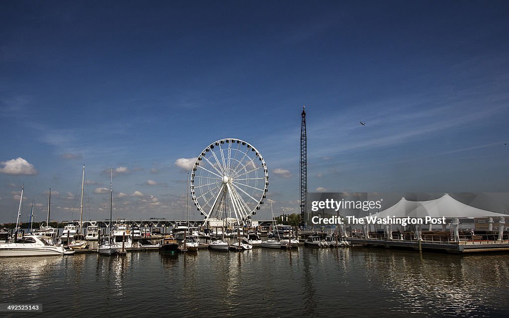 The Capital Ferris wheel at National Harbor is almost finished in Oxon Hill, MD.