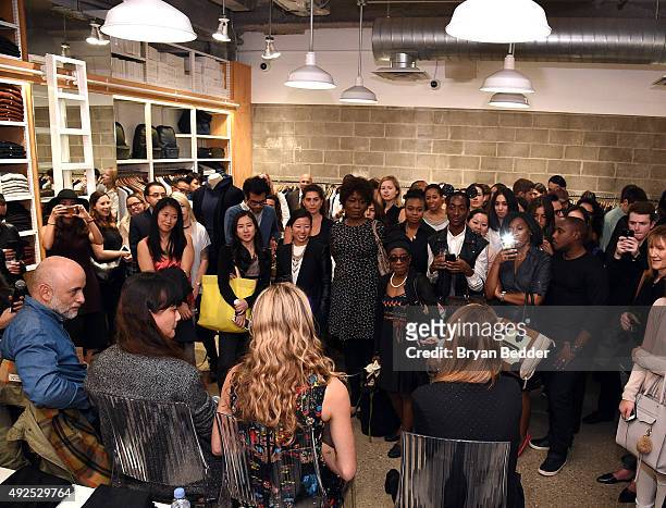 Jenne Lombardo, DJ Chelsea Leyland, Connie Wang, Steven Alan, Material Wrld Co-Founders, Jie Zheng and Rie Yano speak at the Material Wrld Fashion...