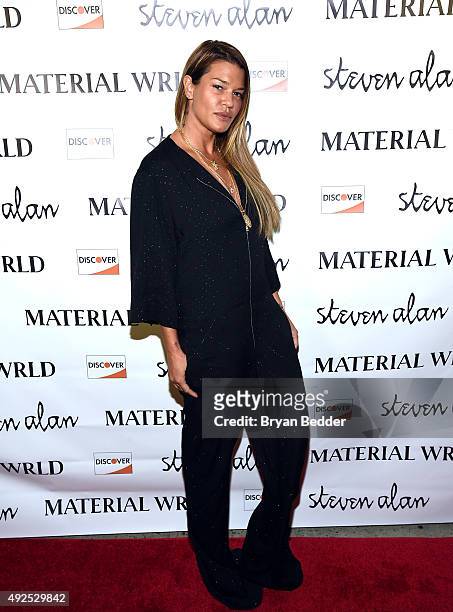 Jenne Lombardo attends the Material Wrld Fashion Trade-In Card Launch Event at Steven Alan Chelsea Store on October 13, 2015 in New York City.