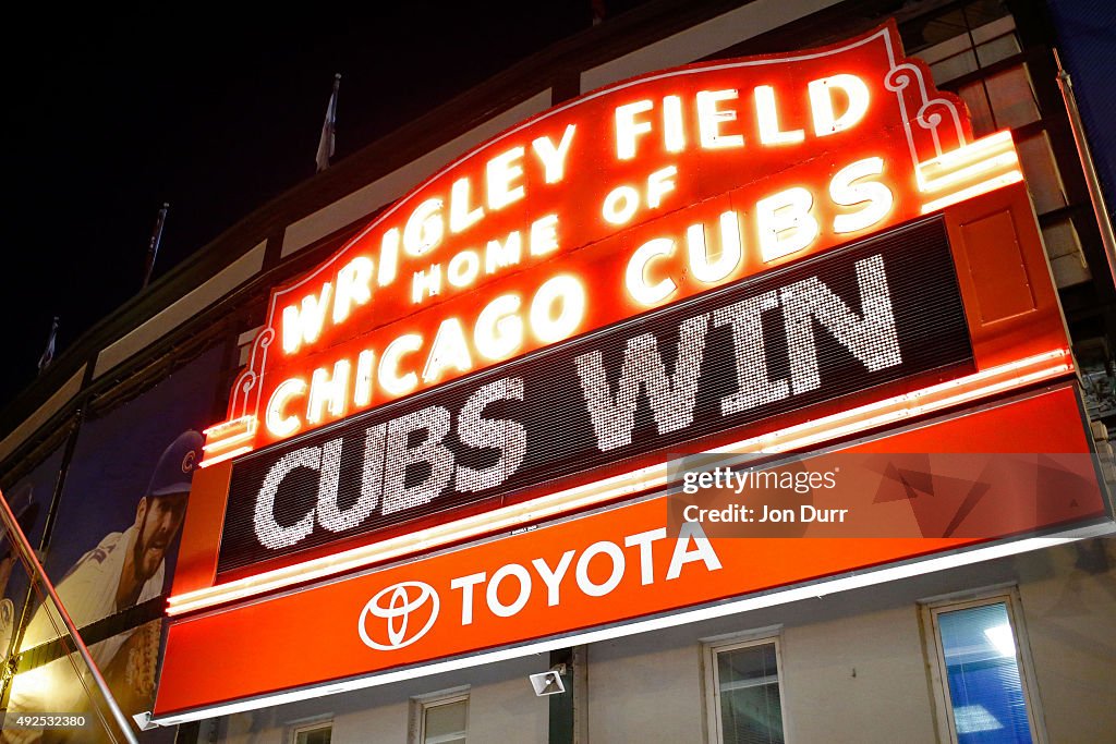 Chicago Cubs Fans Watch Game Four in Wrigleyville