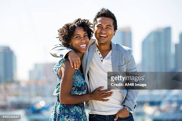 mixed race couple - san diego people stock pictures, royalty-free photos & images