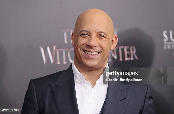 Actor Vin Diesel attends the "The Last Witch Hunter" New York premiere at AMC Loews Lincoln Square on October 13, 2015 in New York City.