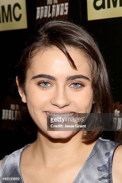 Actress Ally Ioannides attends AMC's "Into The Badlands" Premiere on October 13, 2015 in West Hollywood, California.