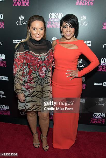 Angie Martinez and Selenis Leyva attend the 2015 Fun, Fearless Latina Awards at Hearst Tower on October 13, 2015 in New York City.