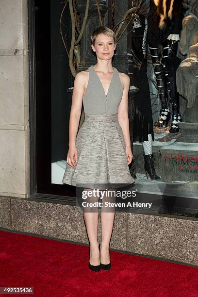 Mia Wasikowska attends the "Crimson Peak" Inspired Window unveiling at Bergdorf Goodman on October 13, 2015 in New York City.