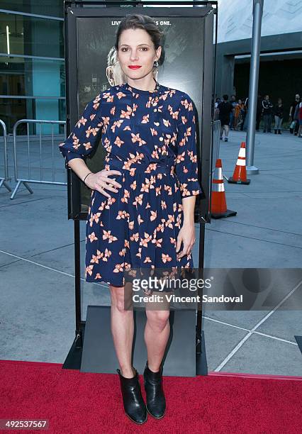 Actress Amy Seimetz attends the Los Angeles Premiere of "The Sacrament" at ArcLight Cinemas on May 20, 2014 in Hollywood, California.