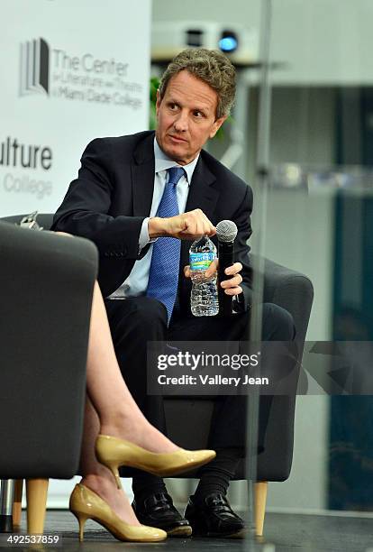 Timothy Geithner in conversation with Julianna Goldman about his book "Stress Test: Reflections on Financial Crisis" presented by Books and Books at...