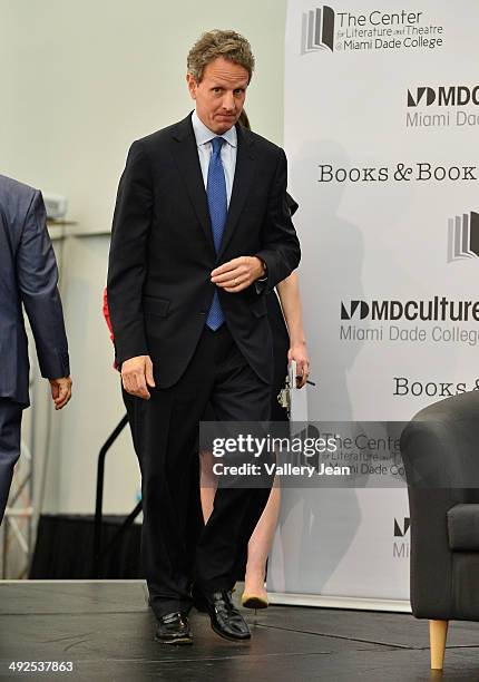 Timothy Geithner in conversation with Julianna Goldman about his book "Stress Test: Reflections on Financial Crisis" presented by Books and Books at...