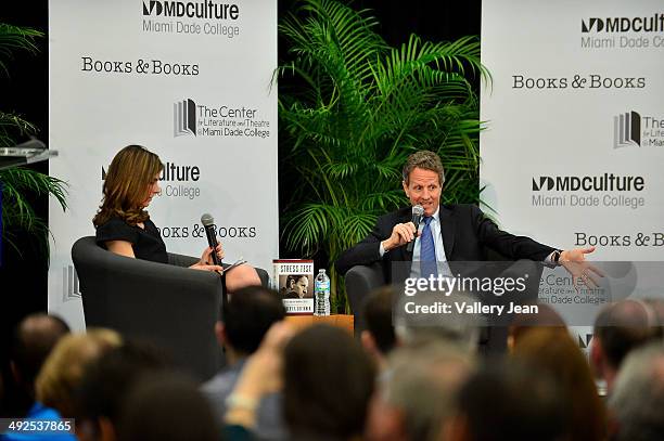 Timothy Geithner in conversation with Julianna Goldman about his book "Stress Test: Reflections on Financial Crisis" presented by Books and Books at...