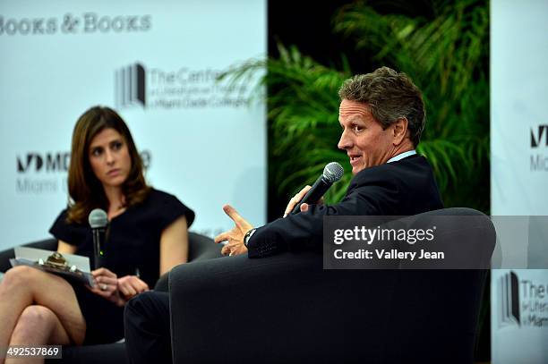 Timothy Geithner in conversation with Julianna Goldman about his book "Stress Test: Reflections on Financial Crisis" presented by Books and Books at...