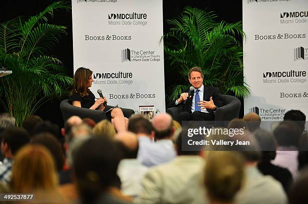 Timothy Geithner in conversation with Julianna Goldman about his book "Stress Test: Reflections on Financial Crisis" presented by Books and Books at...