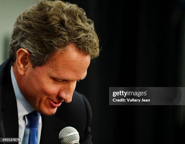 Timothy Geithner in conversation with Julianna Goldman about his book "Stress Test: Reflections on Financial Crisis" presented by Books and Books at...