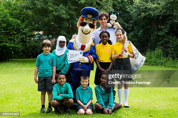 Stephen Mangan visits Sulivan Primary School for a Q & A with Postman Pat at Sulivan Primary school on May 21, 2014 in London, England.