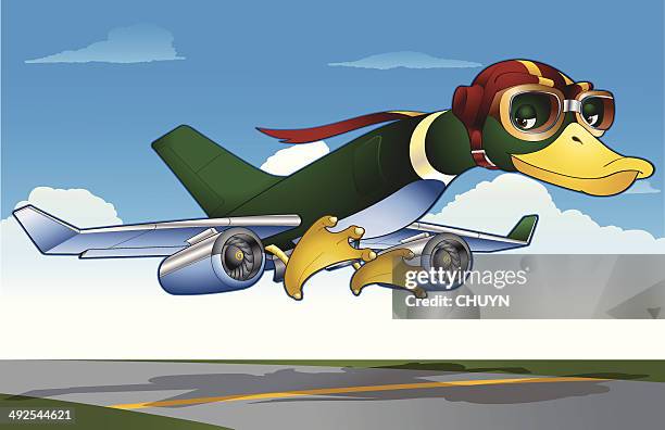 cargo duck - aircraft wing stock illustrations