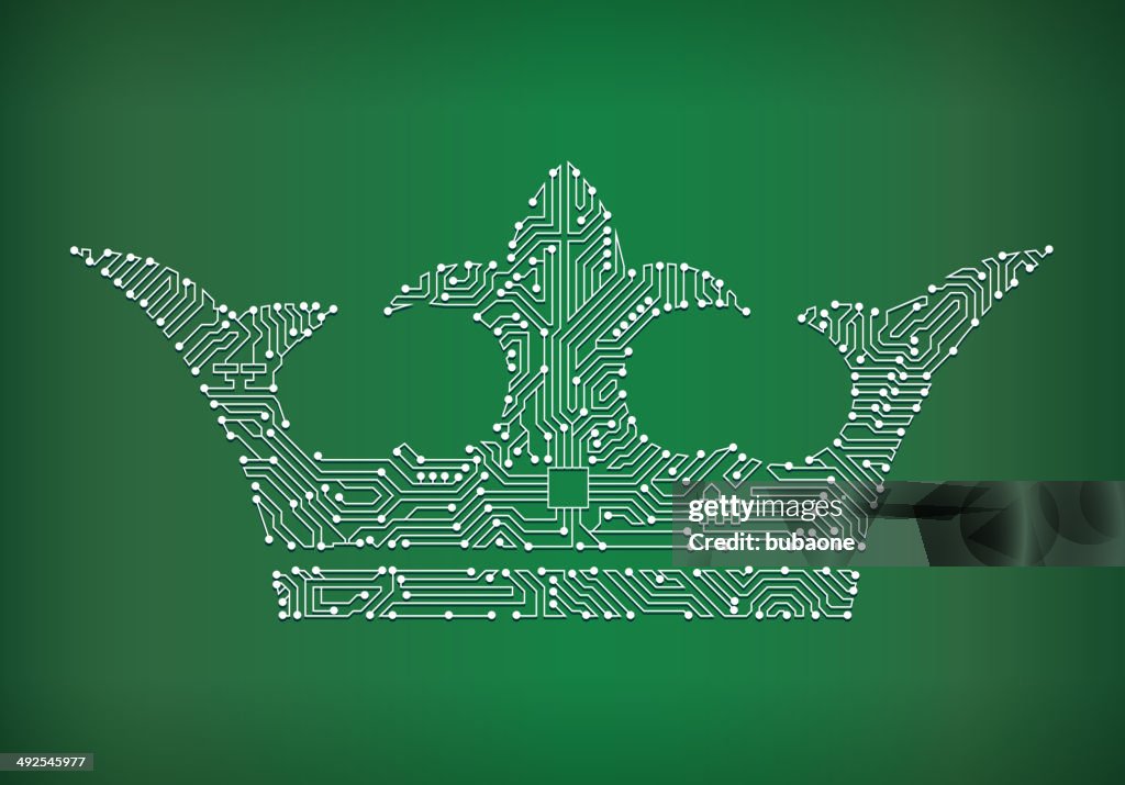 Crown Circuit Board royalty free vector art background