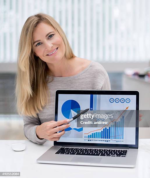business woman working online at home - presentation of paulinho as new player of the pc barcelona stockfoto's en -beelden