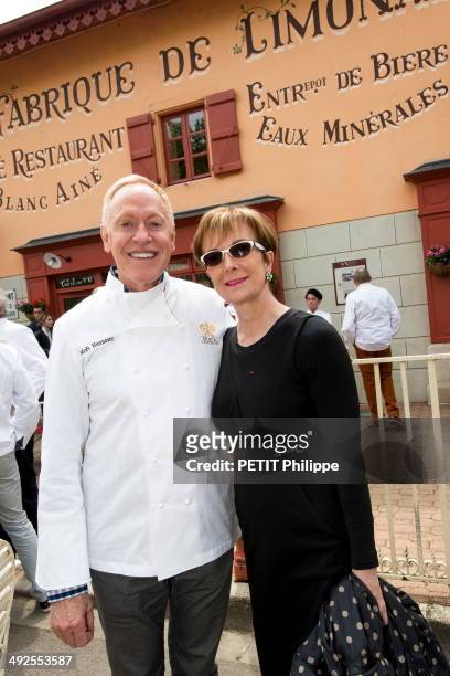 Chefs Dominique Loiseau and Patrick O'Connell attend the 60th anniversary of the Relais Chateaux historical restaurant of Georges Blanc La Mere Blanc...