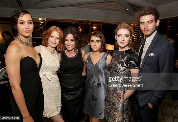 Actors Madeleine Mantock, Emily Beecham, Orla Brady, Ally Ioannides, Sarah Bolger, and Oliver Stark attend AMC's "Into The Badlands" Premiere on...