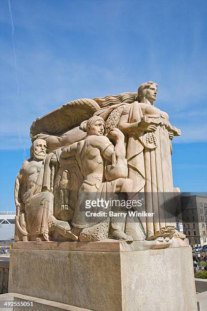 block of male and female classical figures - grand concourse bronx stock pictures, royalty-free photos & images